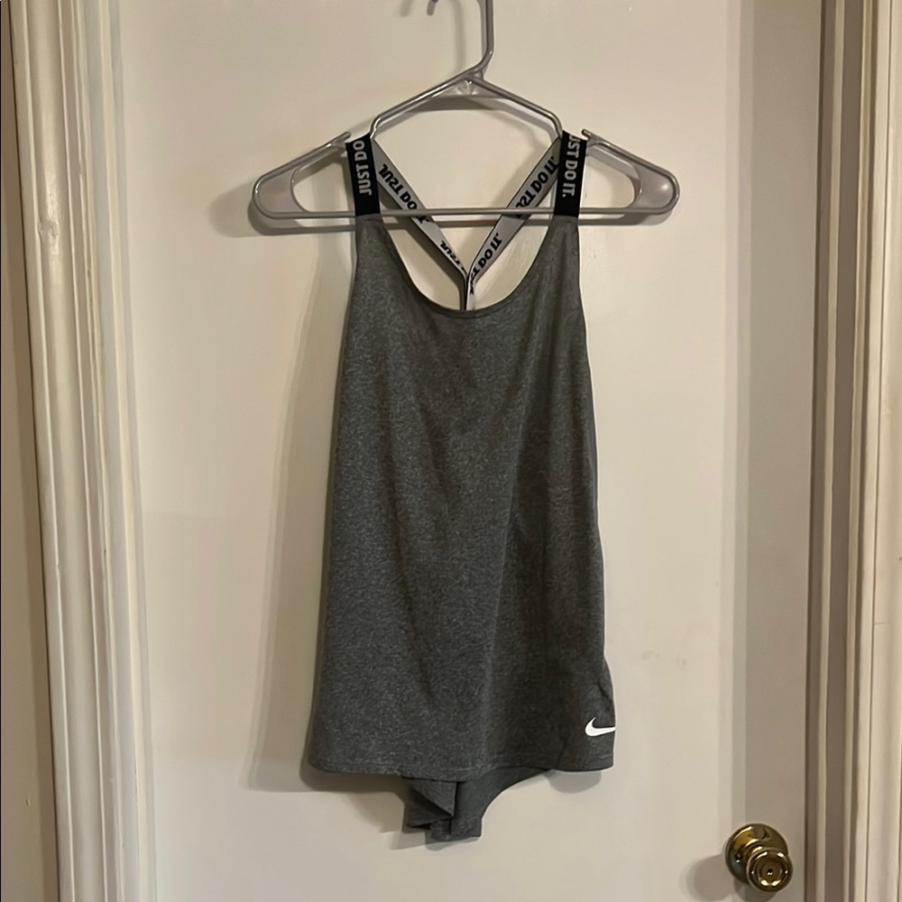 Nike Gray Asymmetrical Sleeveless Tank Top